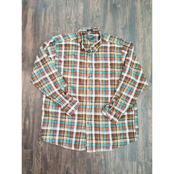 PENDLETON SIR Men's Wool Shirt Sz Tall XXXL Multicolor Plaid 3XLT Long sleeve - Picture 1 of 9